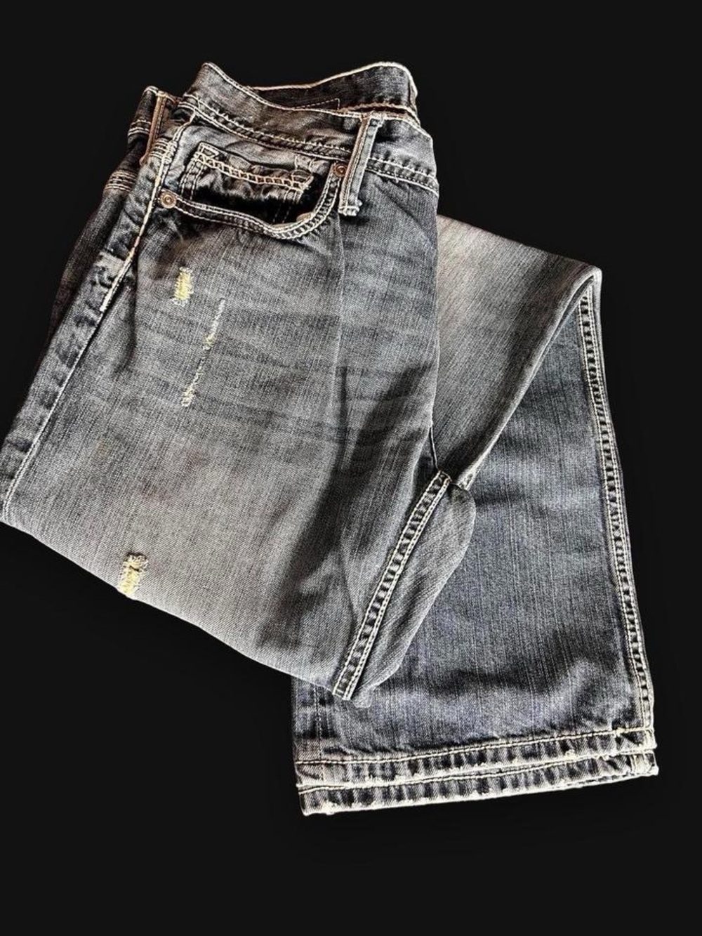 BKE denim Carter distressed boot cut jeans 33L